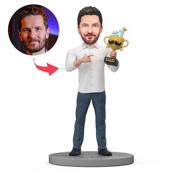 Father's Day Gift #1 Dad Bobblehead - Personalized Bobblehead Gifts With Text