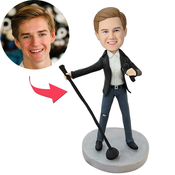 Lead Singer Custom Bobblehead With Engraved Text