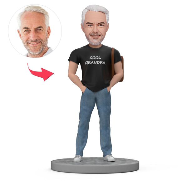 Father's Day Gift Custom Bobblehead - Gift For Cool Grandpa Bobblehead With Text