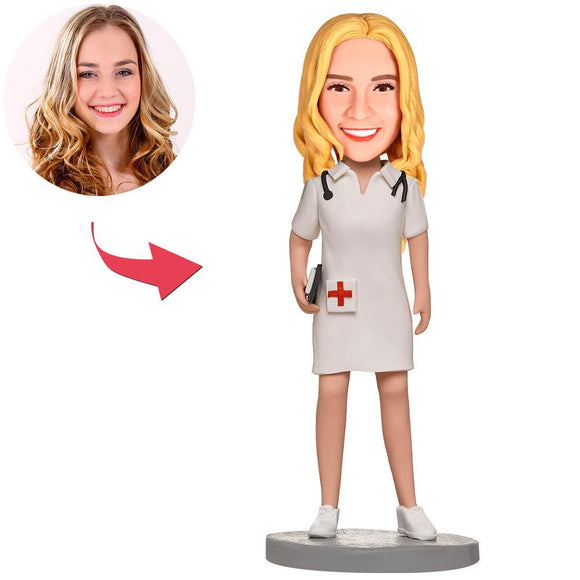 Custom Sexy Female Nurse Bobbleheads With Engraved Text