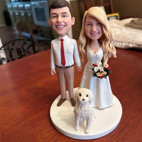 3 Person or Pet Fully Customizable  Bobblehead With Text Gift For Family/Friends