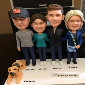 5 Person or Pet Fully Customizable Custom Bobblehead With Text