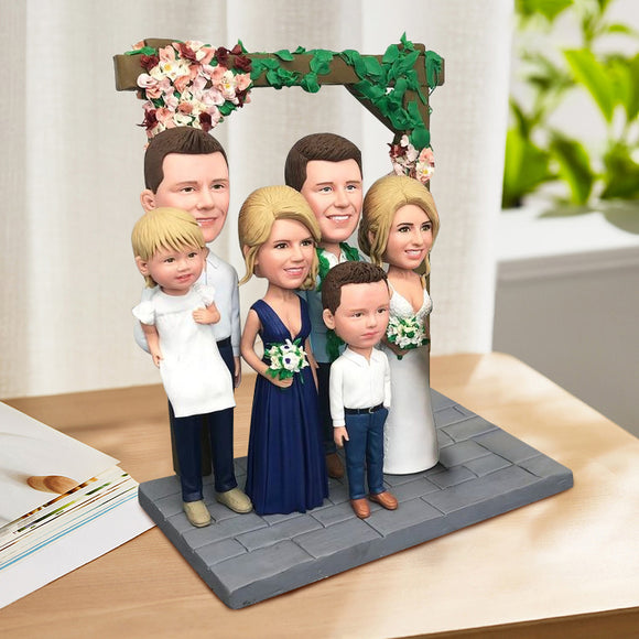 Fully Customizable 6 Person or Pet Custom Bobblehead With Text