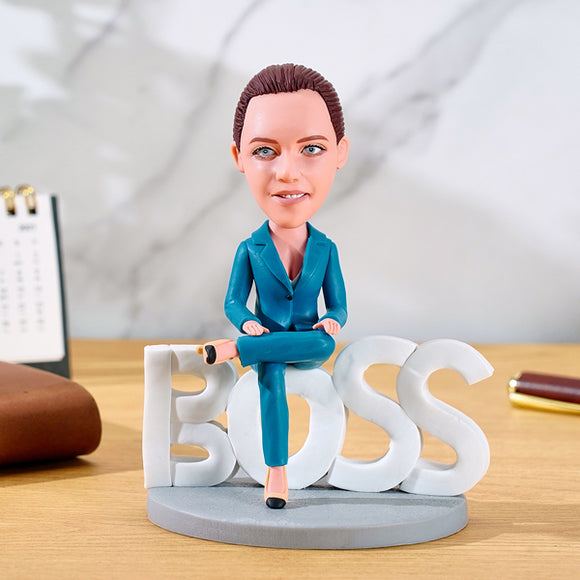 Gift For Lady Boss Custom Bobblehead Domineering Boss with Text