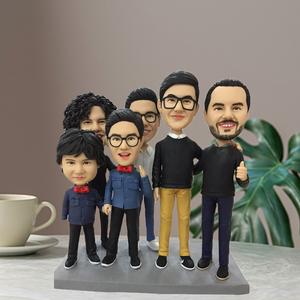 Custom Bobblehead Fully Customizable 6 Person or Pet Bobblehead Gift With Text