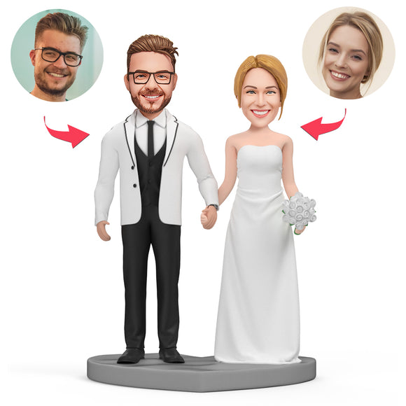 Sweet Wedding Custom Bobblehead With Engraved Text
