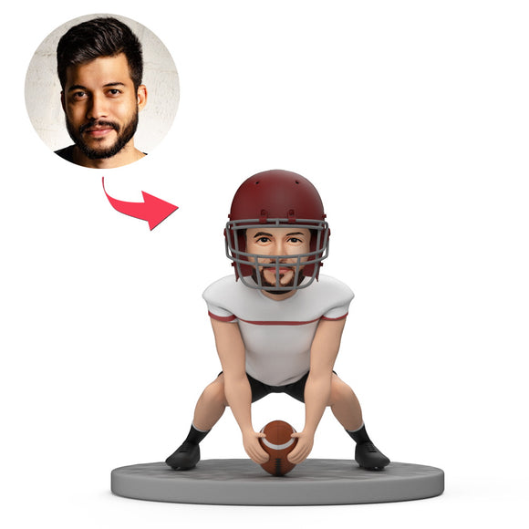 American Football Kicker Bobblehead Custom Player’s Face Player Ready to Compete