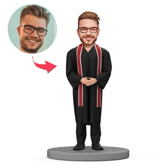 Graduate Bobbleheads for Male with Engraved Text