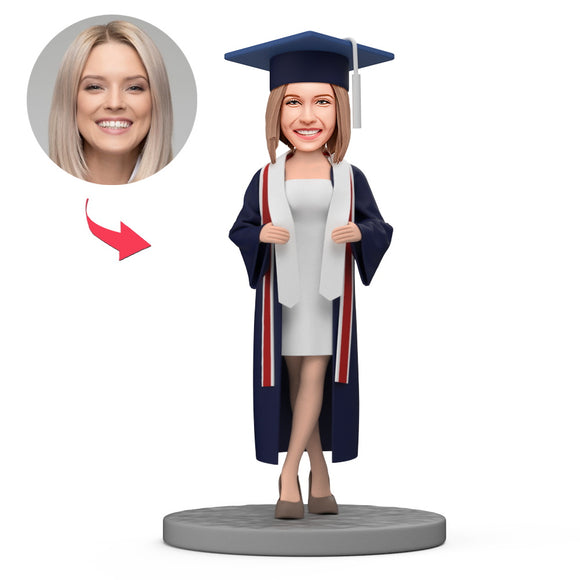 Custom Graduation Bobbleheads for Female with Engraved Text