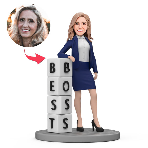 Best Female Boss Wear Suit Custom Bobblehead with Engraved Text