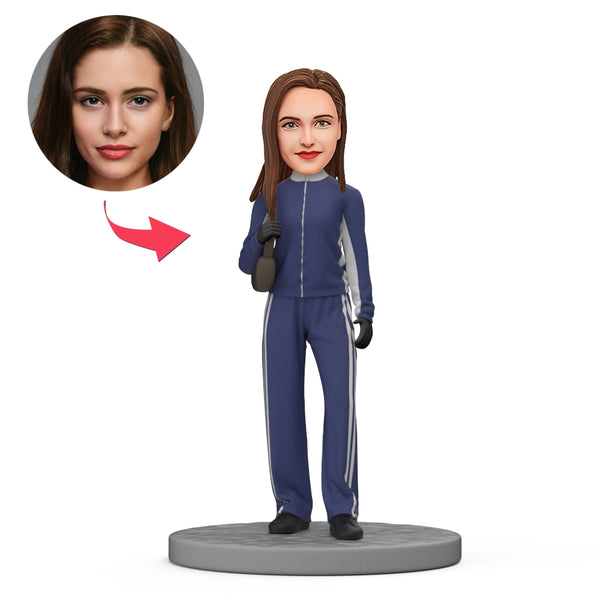 Custom Casual Female Bobblehead Lady in Casual Clothes Gift For Her