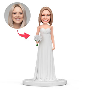 Beautiful Bride Wedding Custom Bobblehead With Engraved Text