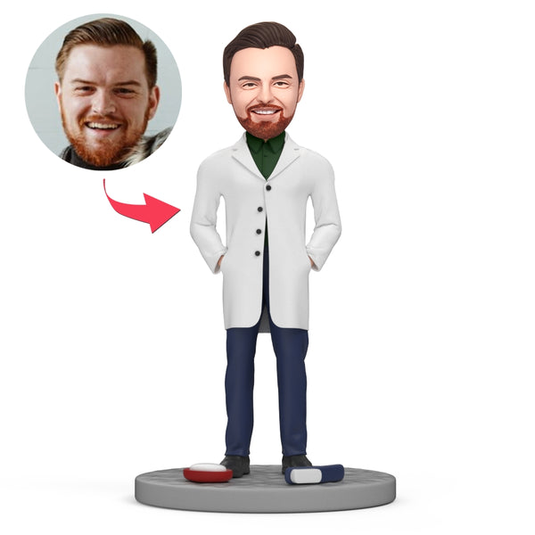 Handsome Dentist Custom Bobblehead With Engraved Text