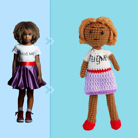 Full Body Customizable 1 Person Custom Crochet Doll Personalized Gifts Handwoven Mini Dolls - Hug Me Girl - Myphotowallet