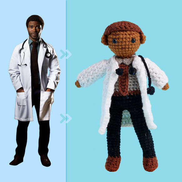 Full Body Customizable 1 Person Custom Crochet Doll Personalized Gifts Handwoven Mini Dolls - Doctor - Myphotowallet