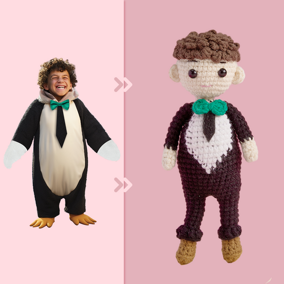Full Body Customizable 1 Person Custom Crochet Doll Personalized Gifts Handwoven Mini Dolls - Penguin - Myphotowallet