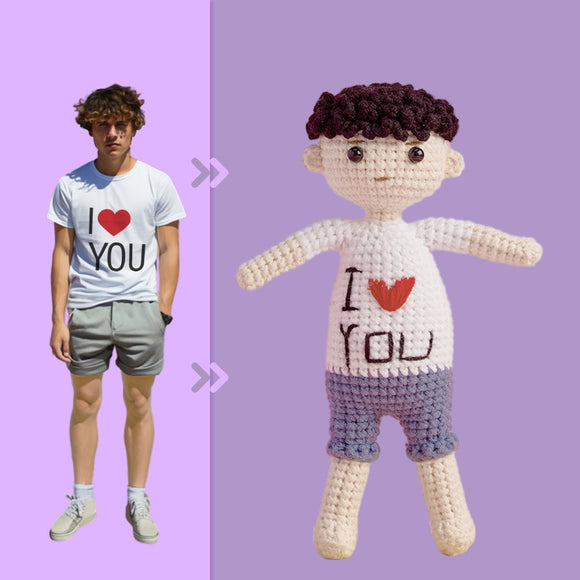 Full Body Customizable 1 Person Custom Crochet Doll Personalized Gifts Handwoven Mini Dolls - I Love You - Myphotowallet