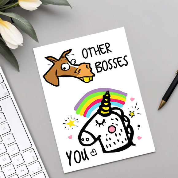 Funny Boss Card Boss Birthday Greeting Card Boss's Day Card for Boss - 