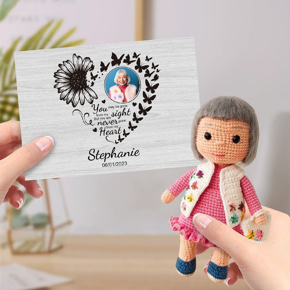 Custom Crochet Doll Gifts Handmade Mini Dolls Look alike Your Photo with Custom Memorial Card for Her - photowatch