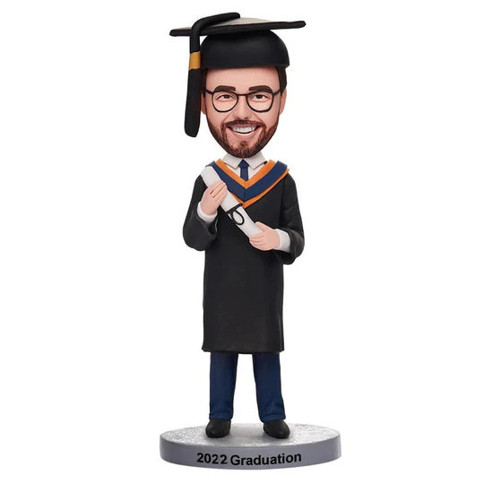Custom Graduation Man Bobbleheads With Engraved Text