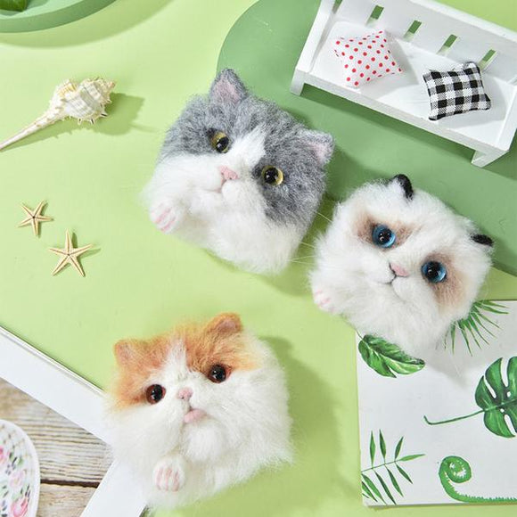 Custom Cute Cat Head/Body Needle Felt With Your Pet Photo Handmade