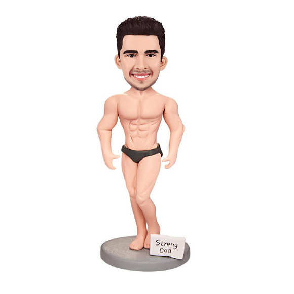 Personalized Muscle Daddy Custom Bobblehead with Engraved Text