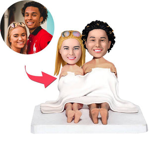 Blanket Couples Custom Bobblehead With Engraved Text