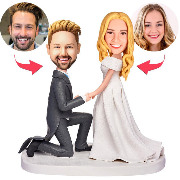 Propose Marriage Custom Bobbleheads With Engraved Text