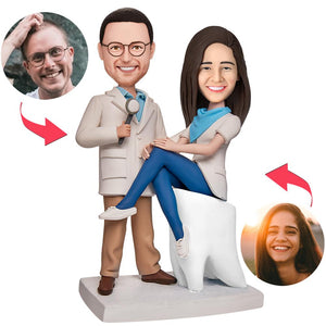 The Dentist Couples Custom Bobbleheads With Engraved Text