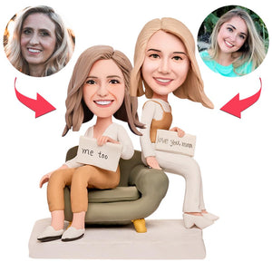 Mothers Day Gift Mother and Daughter Custom Bobblehead with Engraved Text
