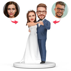 Romance Double Dance in Wedding Custom Bobblehead Engraved with Text