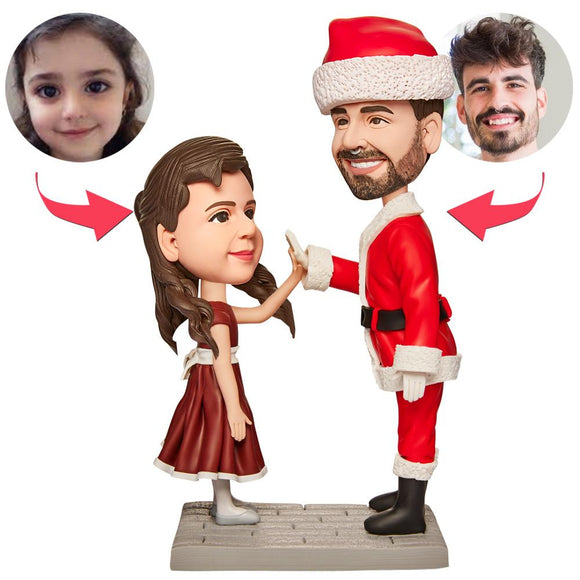 Christmas Gift Happy Hand Clapping Custom Bobblehead with Engraved Text
