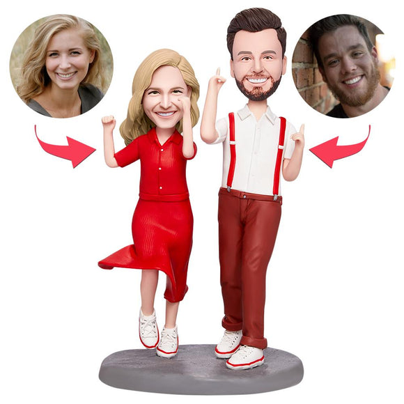 Valentines Gift Dance and Song Custom Bobblehead with Engraved Text