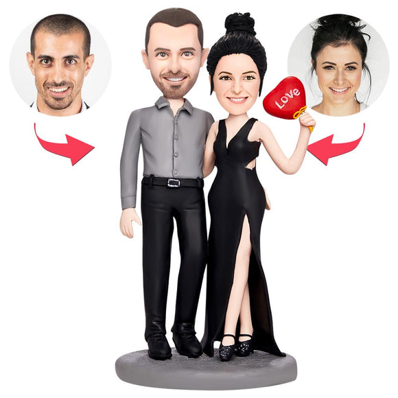 Valentines Gift Give You My Love Custom Bobblehead with Engraved Text