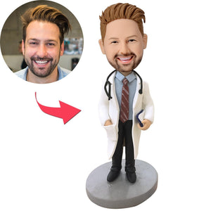 Cool Doctor With Stethoscope Custom Bobblehead