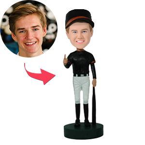 Number 1 Baseball Player Custom Bobblehead With Engraved Text