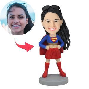 Superhero Woman Popular Custom Bobblehead With Engraved Text