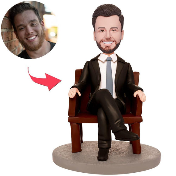 Business Mogul Custom Bobblehead With Engraved Text