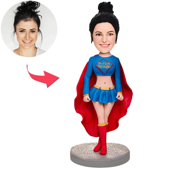 Sexy Superman Girl Custom Bobbleheads With Engraved Text