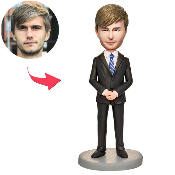 Dress Formally Business Man Custom Bobbleheads With Engraved Text