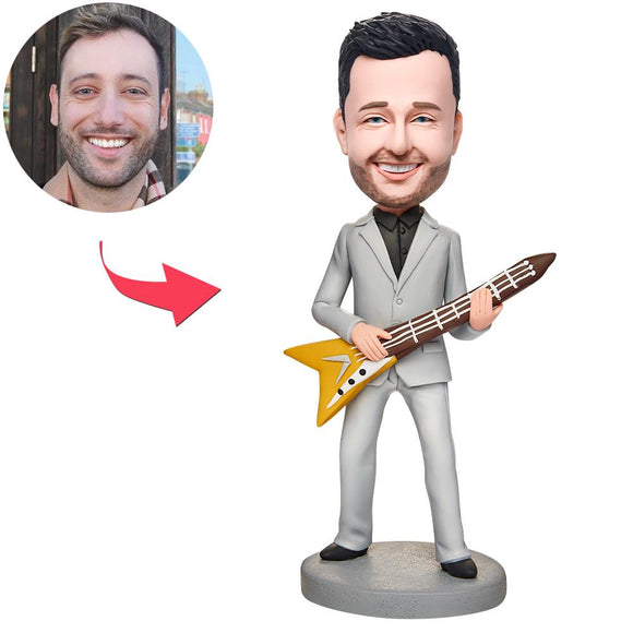 Guitar Player Singer Custom Bobbleheads With Engraved Text