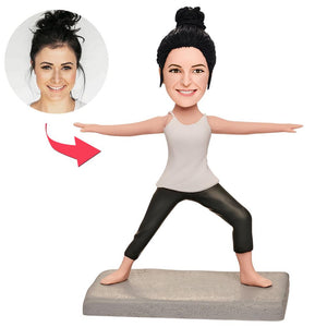 Fitness Yoga Queen Custom Bobbleheads With Engraved Text