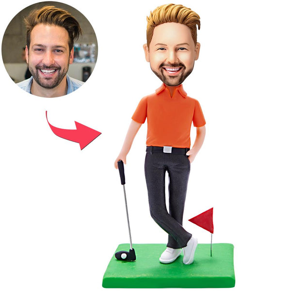 Custom Bobblehead Golf Course Man With Engraved Text
