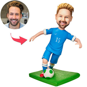 Running Soccer Sports Custom Bobblehead Engraved with Text