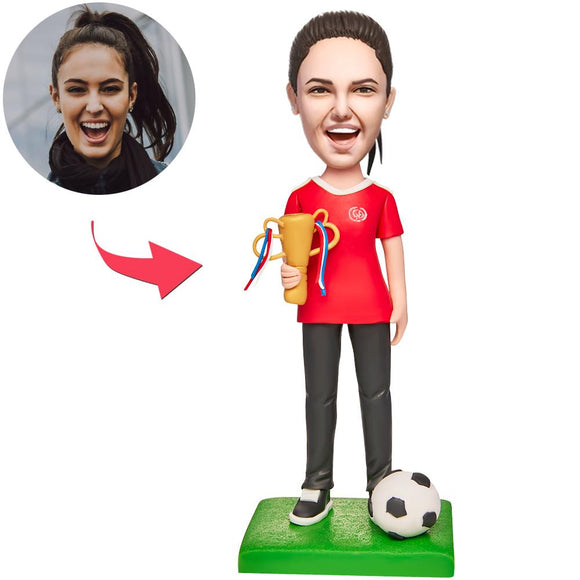 Soccer Champion Custom Bobblehead Engraved with Text