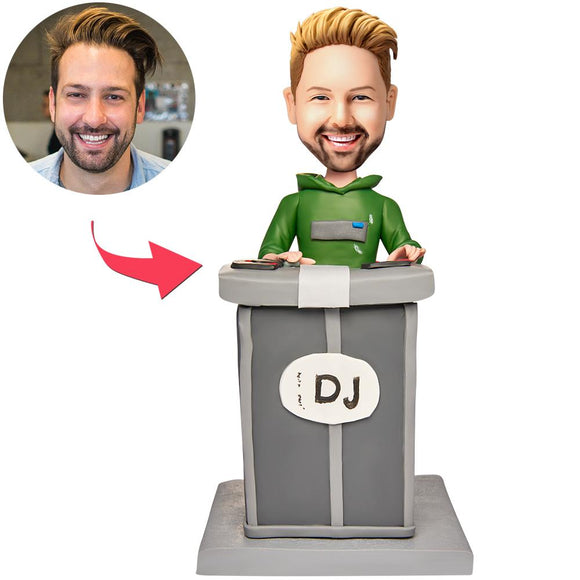 DJ Music Playing Machine Casual Custom Bobblehead Engraved with Text