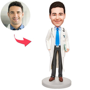 Male Anesthesiologist Custom Bobblehead Engraving with Text