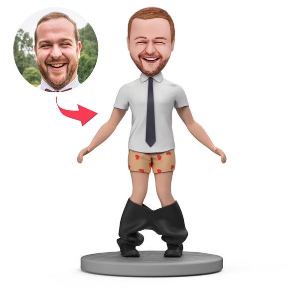 Man Trousers Humor Custom Bobblehead With Engraved Text