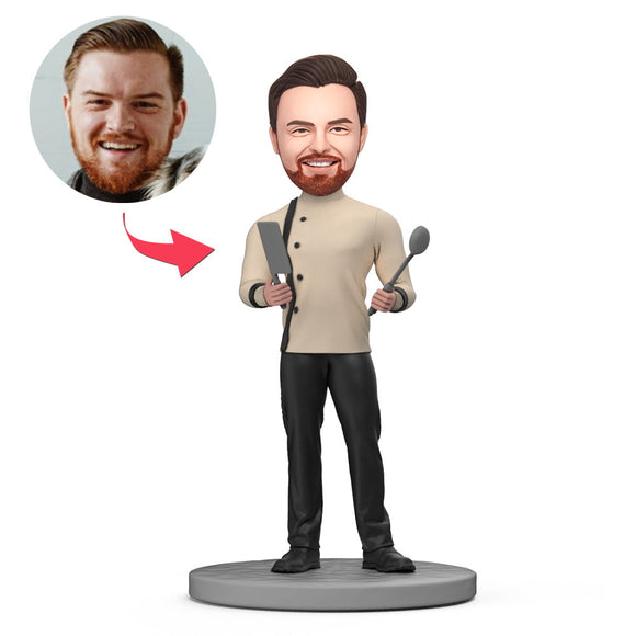 Five Star Chef and Tools Custom Bobblehead With Engraved Text