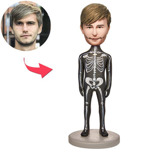 Halloween Gift Skeleton Cosplay Custom Bobblehead with Engraved Text